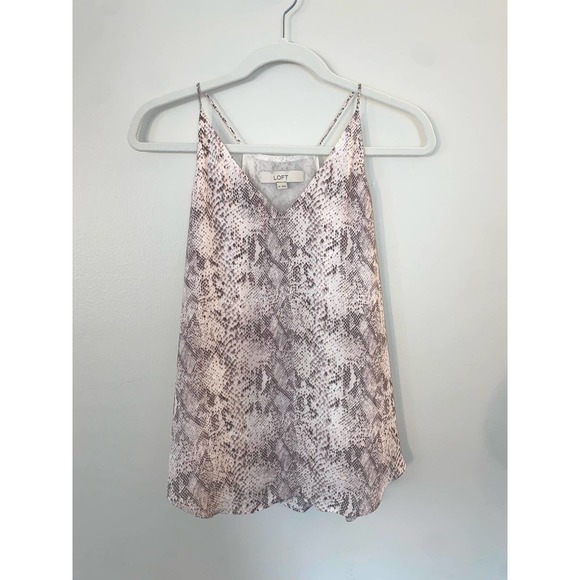 Loft xs cute lightweight airy snakeskin tank blouse 0008 - Picture 1 of 8